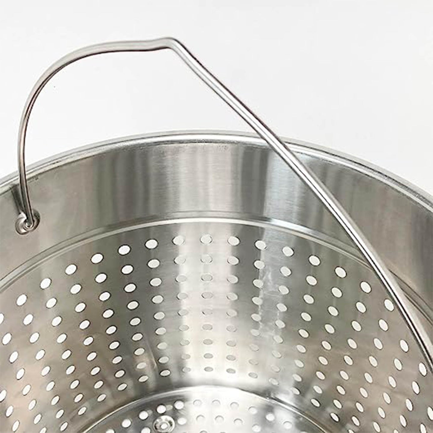 Close up of Stainless Perforated Basket Handle