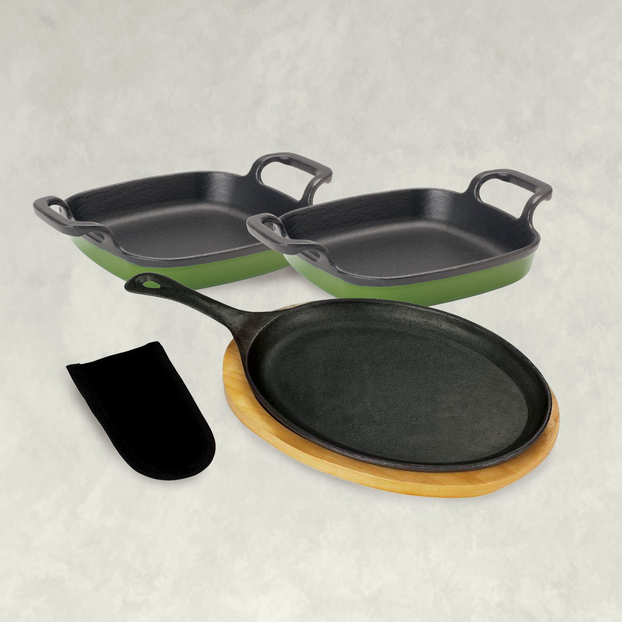Single Fajita Pan Set, Cypress Green