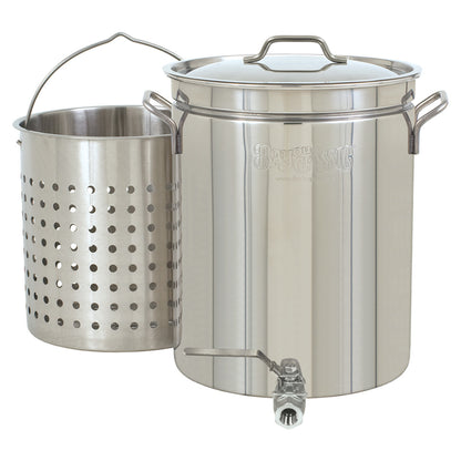 40-qt Stainless Stockpot with Spigot and Basket