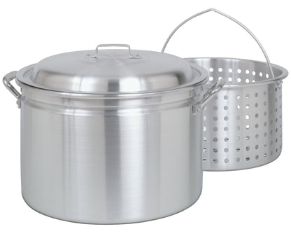 24-qt Aluminum Stockpot with Basket