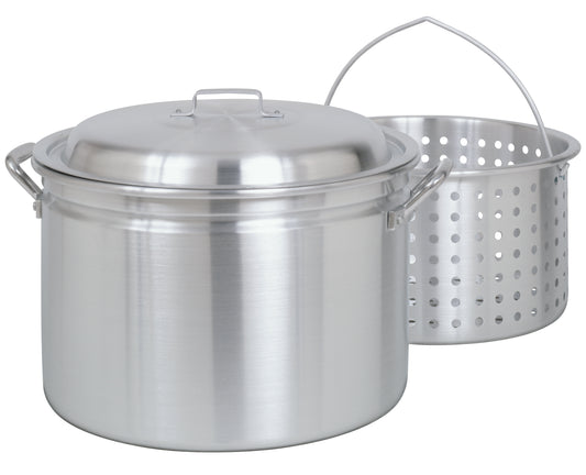24-qt Aluminum Stockpot with Basket
