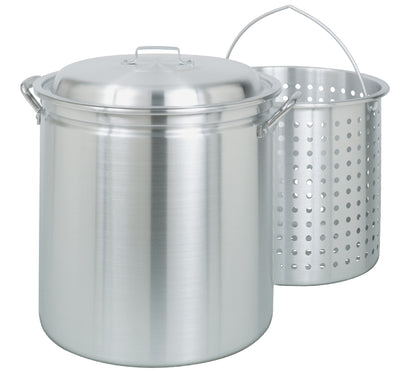 42-qt Aluminum Stockpot with Basket