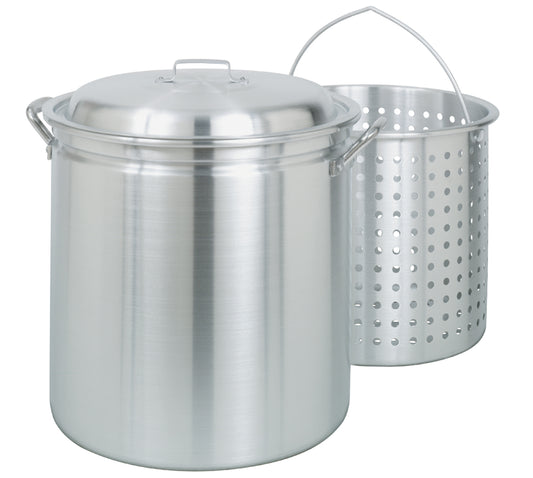 42-qt Aluminum Stockpot with Basket
