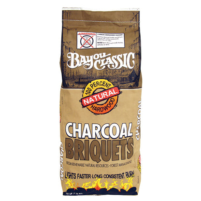Bag of charcoal briquets on a white background