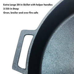 20-in Cast Iron Double Handled Skillet