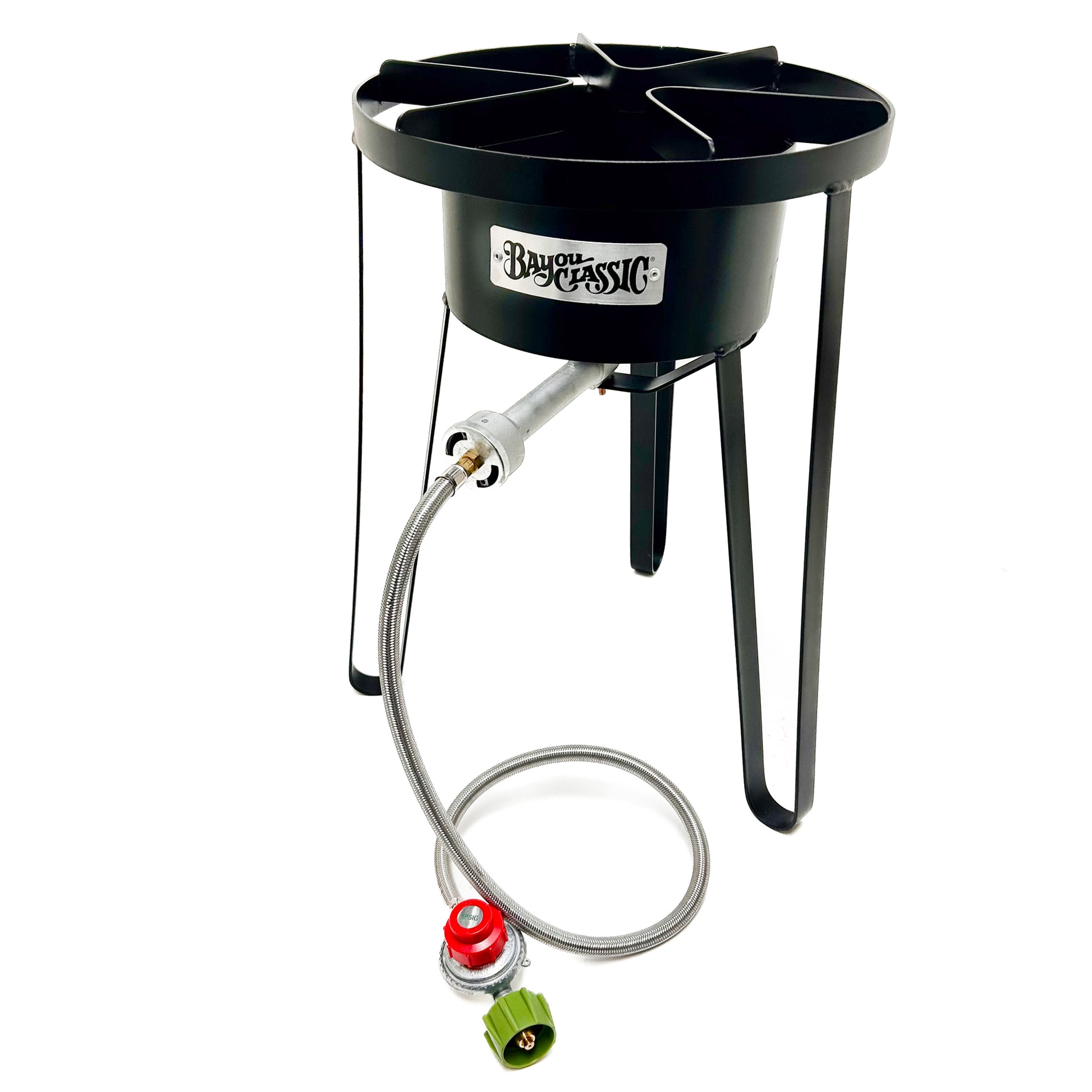 Model SP50 tall black welded cooker on a white background