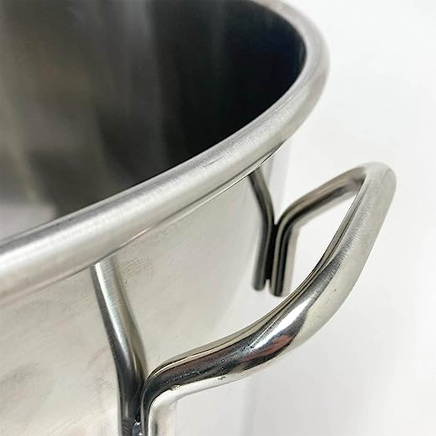 Close up of Stainless Stockpot Handle