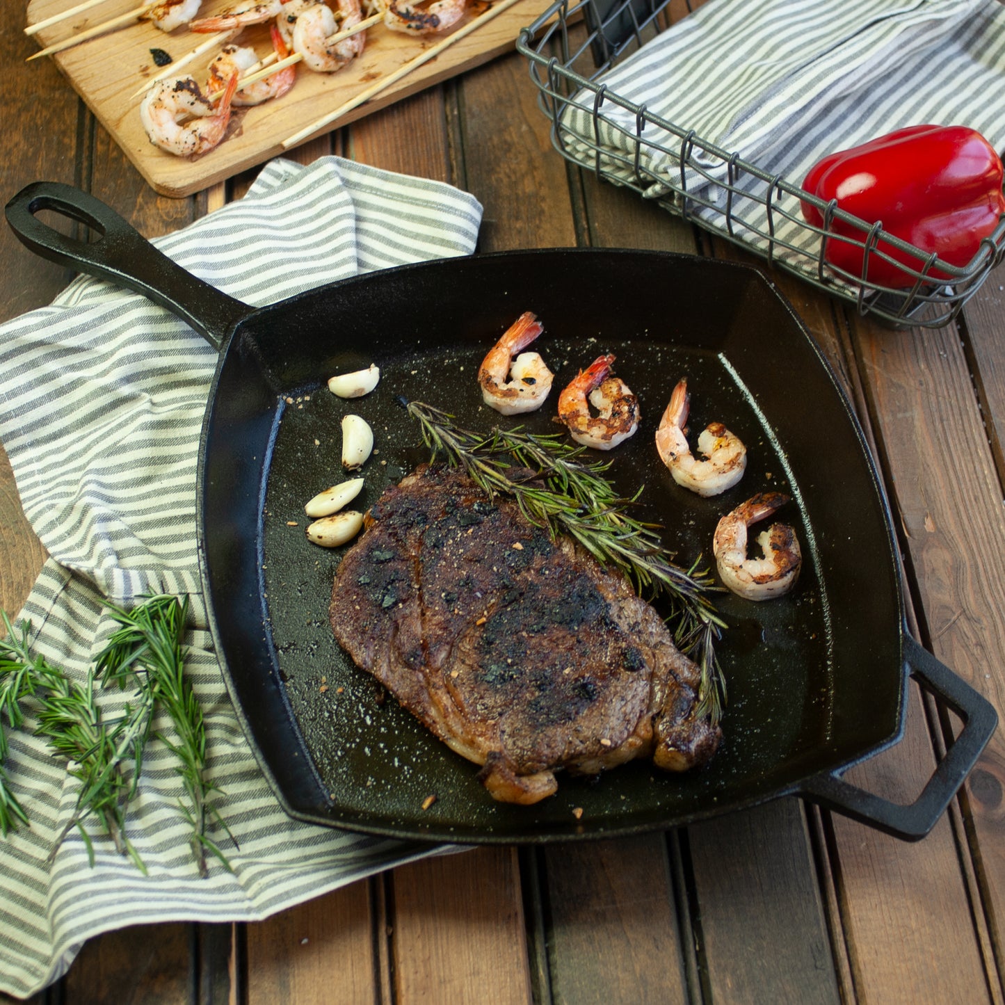 12-in Cast Iron Square Skillet