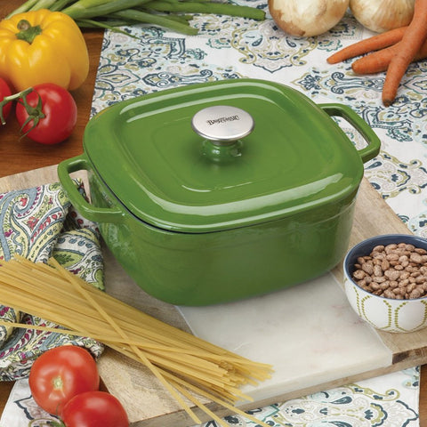 4-qt Enameled Covered Casserole, Cypress Green