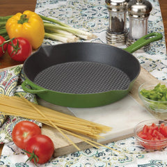 10.5-in Enameled Skillet, Cypress Green